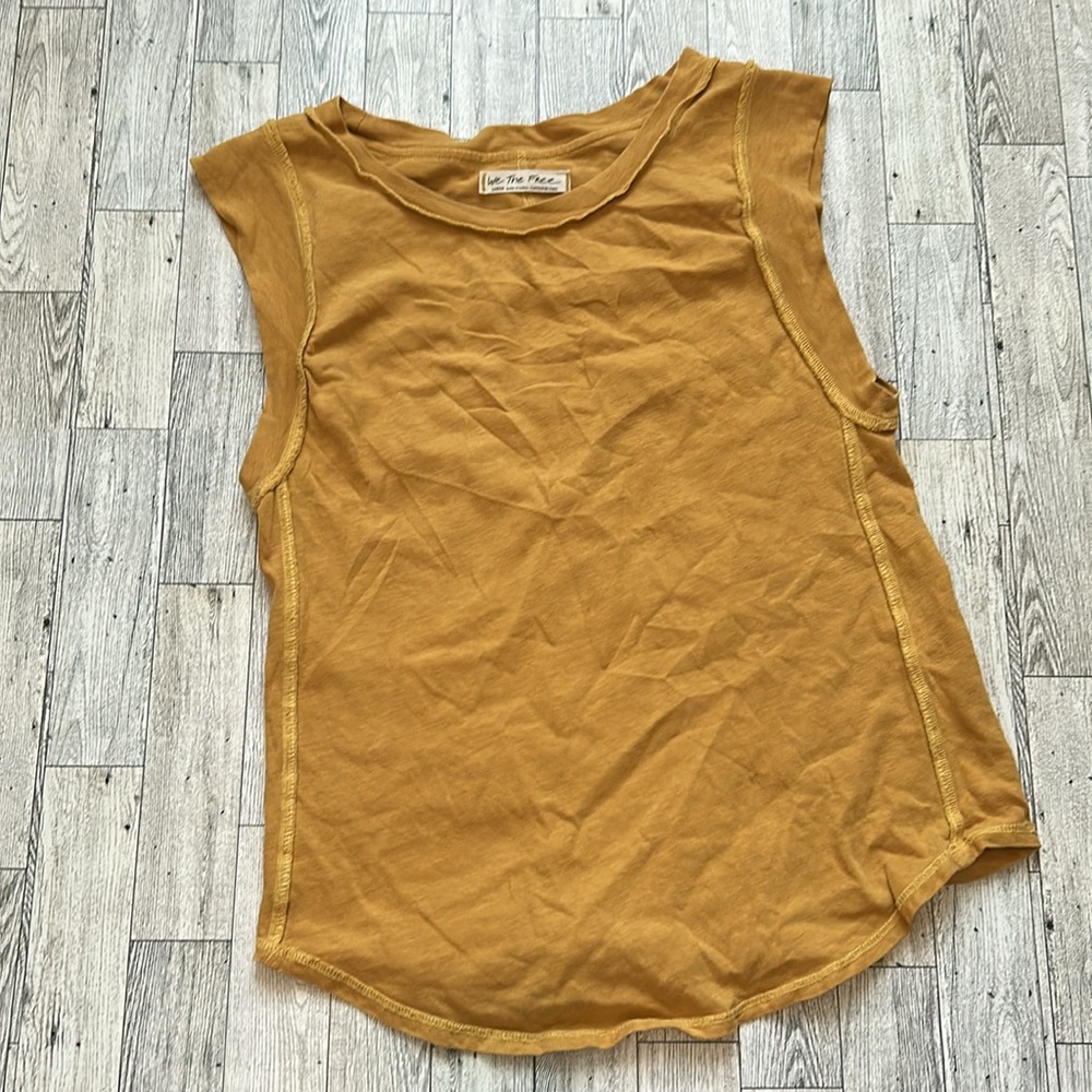 Free People Mustard Muscle Tank Top